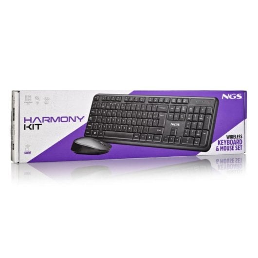 Teclado de membrana NGS Harmony Kit Layout ES sem fio teclas multimédia
