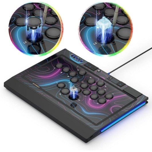 Qanba Sapphire Arcade Stick Leverless 18 Botones Personalizables PS5 PS4 PC