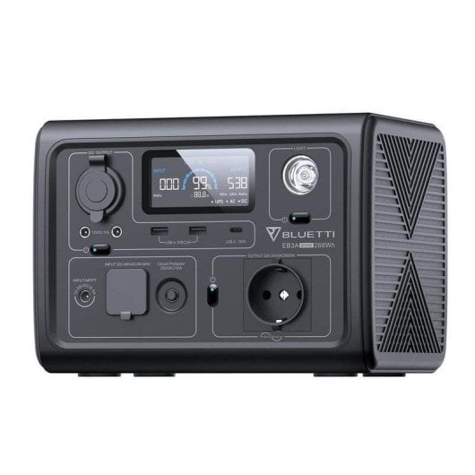 Energie-Station BLUETTI EB3A 268,8Wh 1 AC 2 DC 3 USB LiFePO4 LCD-Solarladegerät Schnellladefunktion