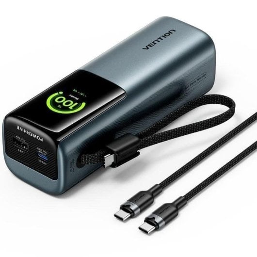Powerbank Vention FKFH0 20000mAh 165W Grau TFT-Display