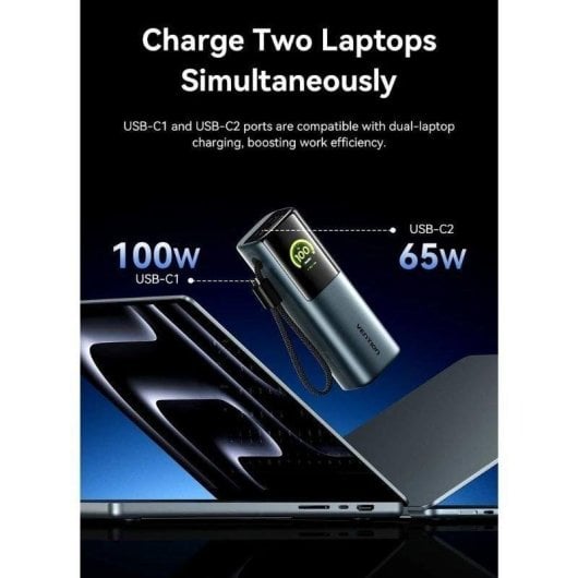 Vention Powerbank para portátiles 20000mAh 165W Gris con pantalla TFT