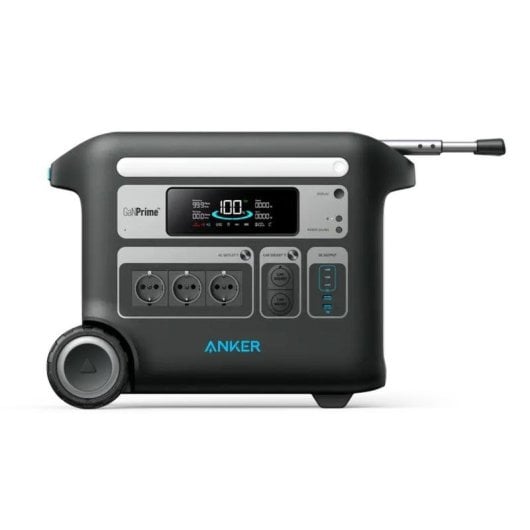 Station d'energie Anker SOLIX F2000 2048Wh 3 sorties AC 5 ports USB Batterie LiFePO4 Écran LED Roues