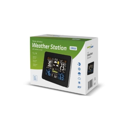 Stazione meteo Greenblue 46004 display LCD igrometro termometro barometro nero
