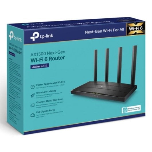 Router TP-Link Archer AX17 WiFi 6 Doble Banda 1501Mbps Gigabit QoS Negro