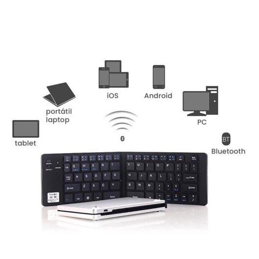 Tastiera pieghevole Dam Electronics 228 Layout IT bluetooth ultraleggera supporto mobile