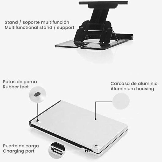 Tastiera pieghevole Dam Electronics 228 Layout IT bluetooth ultraleggera supporto mobile