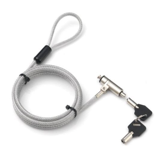 Techly IQ-LOK-15-K Cabo de Segurança para Portátil com Chave 1,8 m Prata