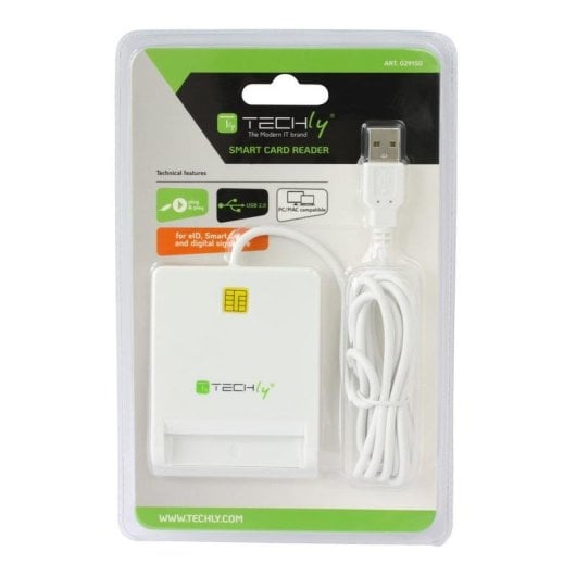 Techly Compact Smart Card Reader/Writer USB2.0 Branco I-CARD CAM-USB2TY
