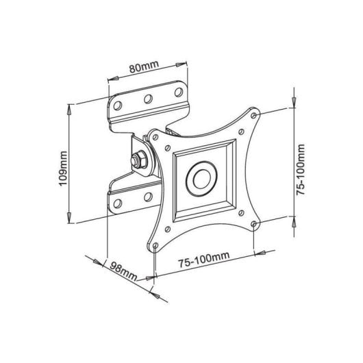Soporte monitor pared Techly ICA-LCD 201BK hasta 30 pulgadas giro e inclinación