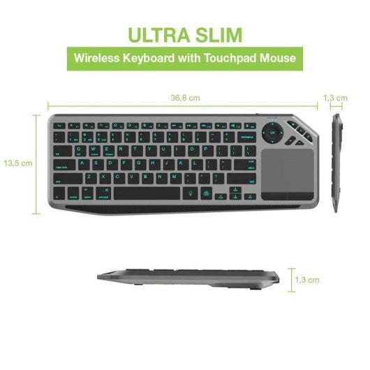 Teclado de tesoura Techly ICTB9801TB Layout US retroiluminado RGB sem fios