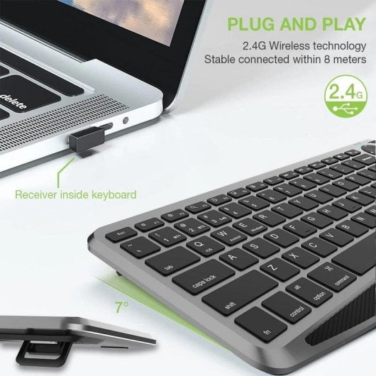 Teclado de tesoura Techly ICTB9801TB Layout US retroiluminado RGB sem fios