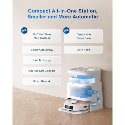 Saugroboter mit Wischfunktion Ecovacs Deebot T30 Pro Mit Absaugstation Navigationsklasse Laser 10.000 Pa Mit KI Sprachsteuerung