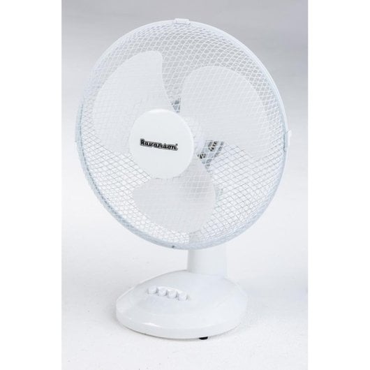 Ravanson WT-1040 Ventilateur à pales, 43 cm, Blanc/Gris, Table