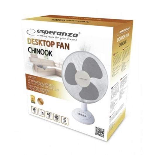 Ventilador Esperanza EHF003WE Mesa Branco 3 Velocidades Oscilação 40W