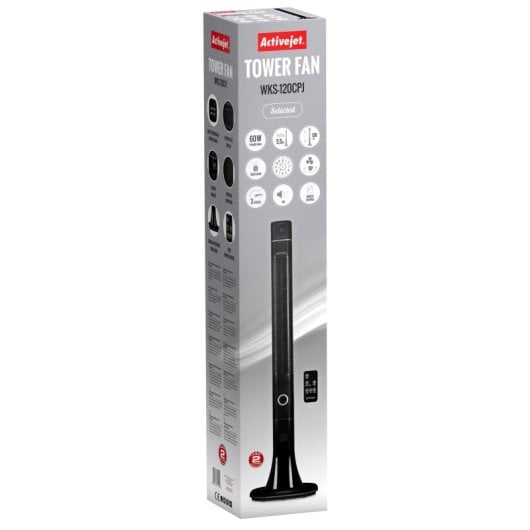 Activejet Selected WKS-120CPJ Ventoinha Torre Doméstica 60W Preto