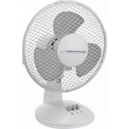Ventilateur Esperanza Zephyr blanc 30W oscillant 2 vitesses sécurité enfant