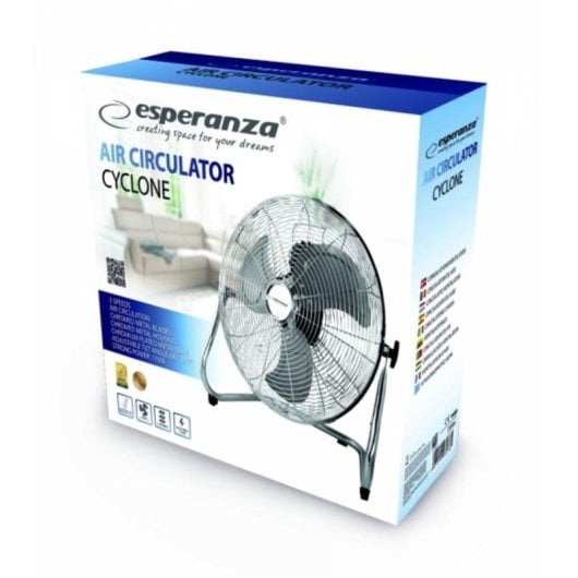 Ventilatore Esperanza Cyclone 45 cm 3 velocità alluminio metallo cromo