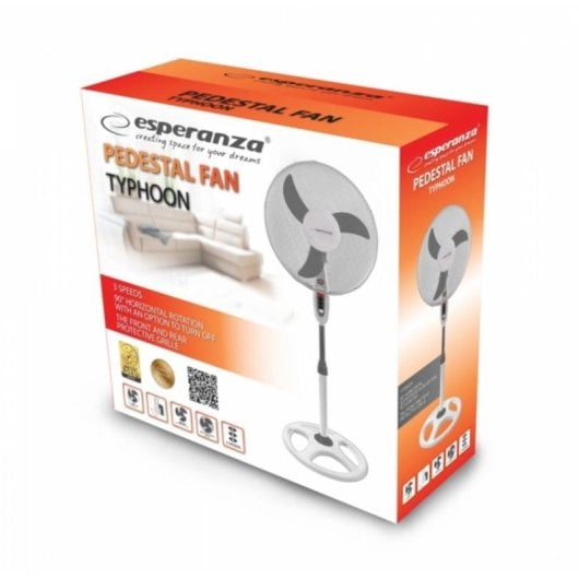 Esperanza EHF002WE Ventilateur à pales sur pied 40 cm Gris/Blanc