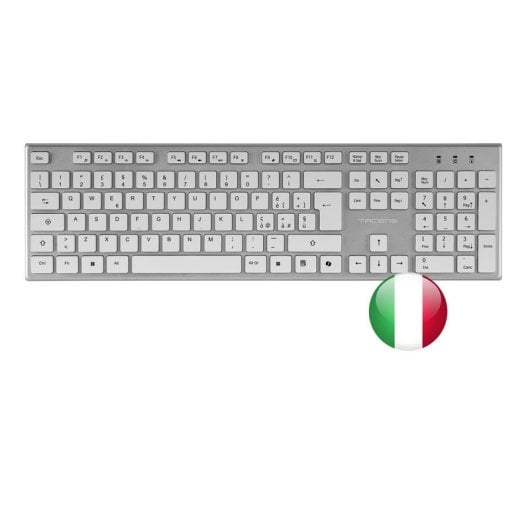 Tacens Zenith Wireless Combo 3in1 Duallink 2.4ghz Tastiera a membrana Mouse ottico italiano Bianco