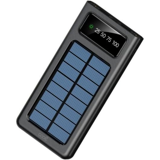 Batería Externa Universal Power Bank 10.000 mAh con Panel Solar COOL (4 Conexiones) Negro