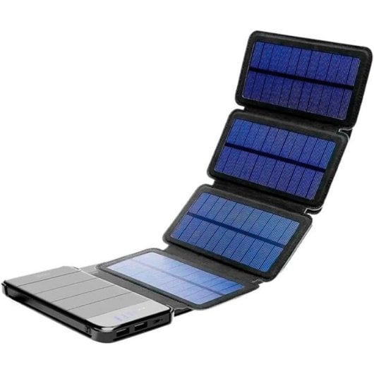 Batería Externa Solar COOL 10.000 mAh con 4 Paneles y 4 Puertos USB Negra