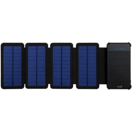 Batería Externa Solar COOL 10.000 mAh con 4 Paneles y 4 Puertos USB Negra