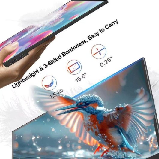 Monitor Uperfect 15.6" QHD 60Hz IPS Touchscreen FreeSync Antiriflesso 10pt Risposta Rapida