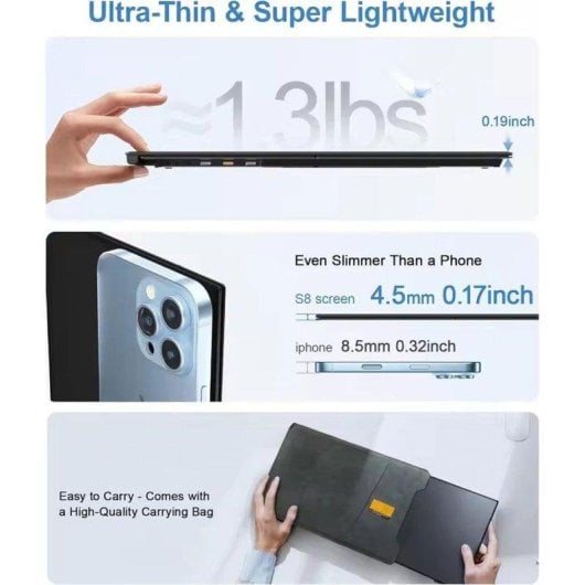 Monitor Uperfect 14" QHD 60Hz IPS FreeSync HDR Pantalla Portátil