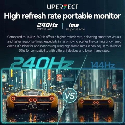 Monitor Uperfect 24.5" FullHD 240Hz IPS FreeSync Tempo 1ms Supporto VESA