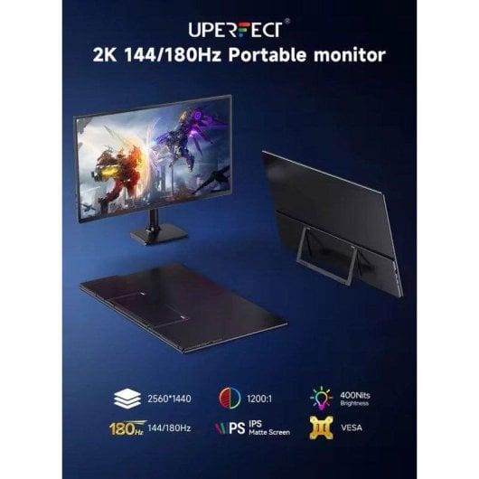 Monitor Uperfect 23.8" QHD 180Hz IPS FreeSync HDR Supporto Regolabile VESA