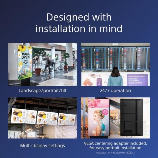 Sony FW-85BZ40L 85" LCD 4K Ultra HD Segnaletica Digitale WiFi 24/7