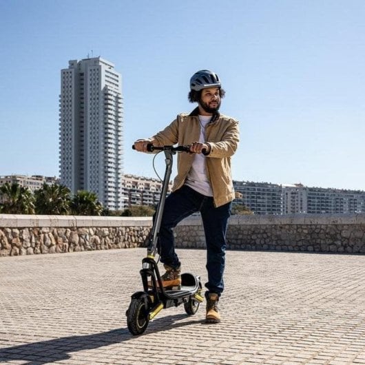 Patinete elétrico Cecotec Bongo GS50 XXL Connected 350W Autonomia 50km Rodas 10" Dupla suspensão Preto Amarelo