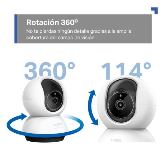 Tapo TC74 Cámara de Vigilancia 360º Interior, 3K 5MP, Detección IA Gratuita Avanzada, Visión Nocturna