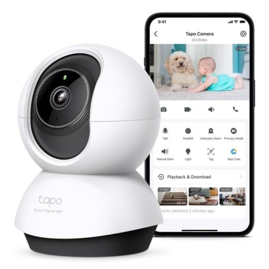 Câmara IP TP-Link Tapo TC74 2K Visão Noturna Interior Controlo por Voz Áudio Bidirecional