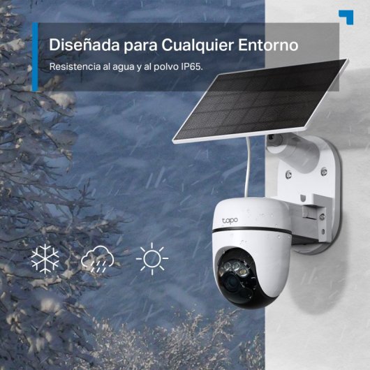Tapo TC90 Kit Cámara de Vigilancia 360º con Panel Solar y Batería, 2K 3MP, Detección IA Gratuita, Visión Nocturna a Colo