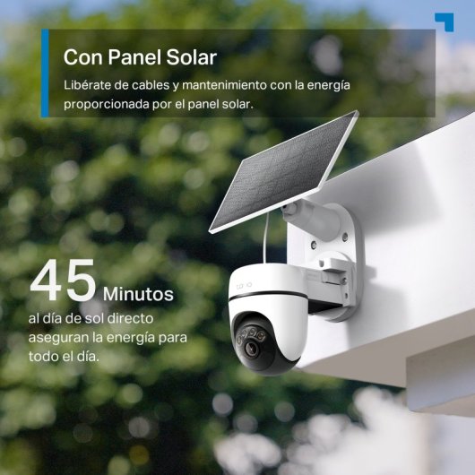 Tapo TC90 Kit Cámara de Vigilancia 360º con Panel Solar y Batería, 2K 3MP, Detección IA Gratuita, Visión Nocturna a Colo