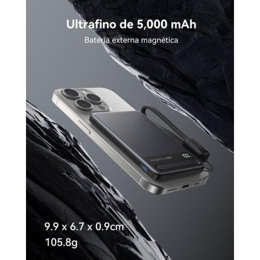 Batería externa INIU MagPro Qi2 Powerbank 5000mAh magnética 20W negra