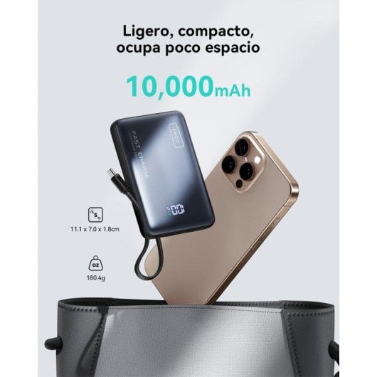 Batería externa INIU Pocket Powerbank 10.000mAh 20W negro ultracompacto