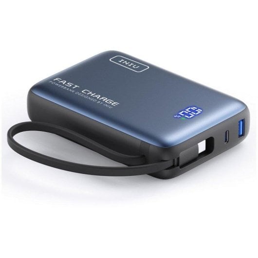 Batería externa INIU Pocket Powerbank 20000mAh 22,5W ultracompacta negro cable USB-C integrado