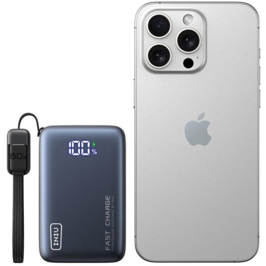 Batería externa INIU Pocket Pro 10.000 mAh 45W USB-C ultracompacta negra