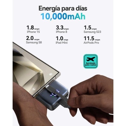 Batería externa INIU Pocket Pro 10.000 mAh 45W USB-C ultracompacta negra