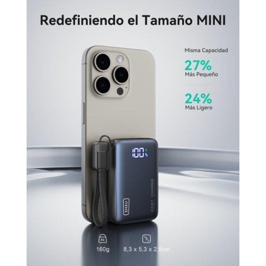 Batería externa INIU Pocket Pro 10.000 mAh 45W USB-C ultracompacta negra