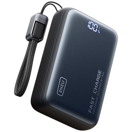 INIU Leopard Power Powerbank compacto com cabo integrado 25.000mAh 100W Preto