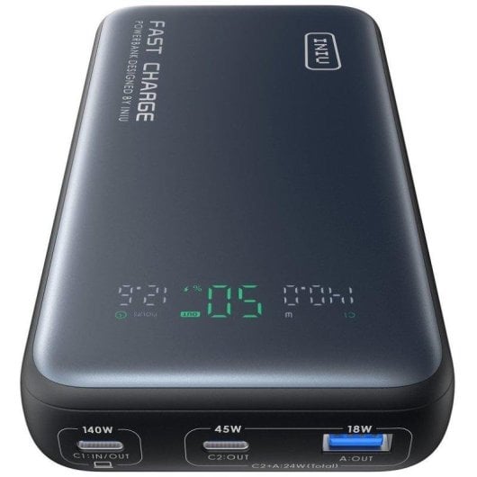 INIU Leopard Power Powerbank Compatto 25000mAh 140W Nero con Cavo Integrato