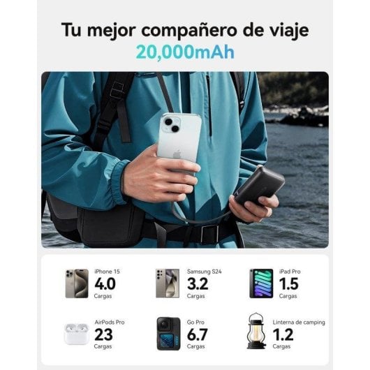 Powerbank INIU Pocket Neo 20000 mAh Negro Display LED Carga rápida 22.5W