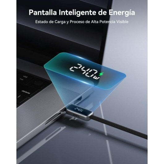 Cabo USB-C INIU Leopard Display 2m 240W Preto Trançado