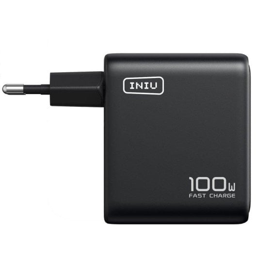Cargador de pared INIU Leopard 100W ultra compacto 3 puertos GaN enchufe plegable
