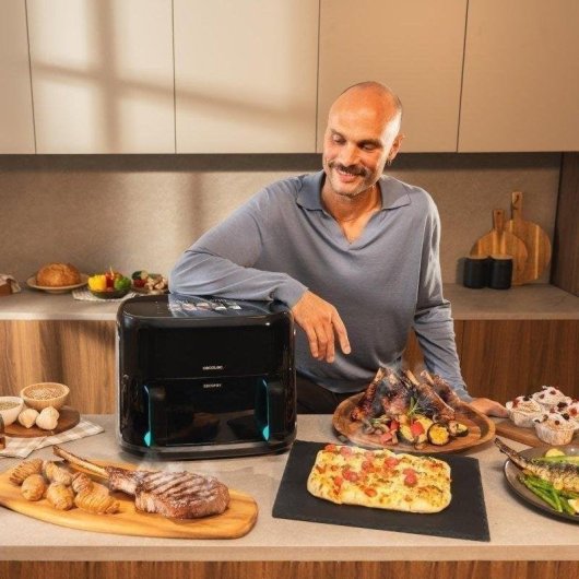 Freidora de Aire Cecotec Cecofry&Grill Smokin'Prime 11000 11L 2800W Dubbele Mand Grill Roker