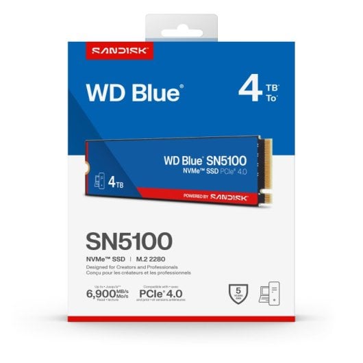Disco Duro Sandisk WDS400T5B0E-00CPE0 4TB SSD M.2 PCIe 4.0 6900MB/s NVMe