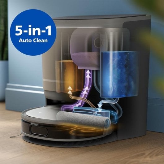 Saugroboter mit Wischfunktion Philips HomeRun Serie 9000 Mit Absaugstation Navigationsklasse LiDAR 8.000 Pa Sprachsteuerung